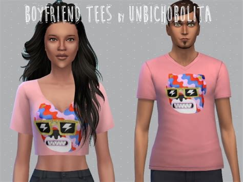 Boyfriend Tees At Sims 4 Female Clothes