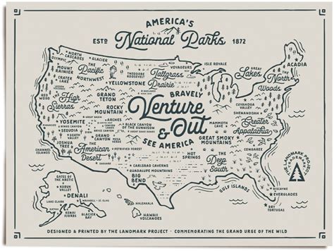 The Landmark Project National Parks Map Poster Rei Co Op National