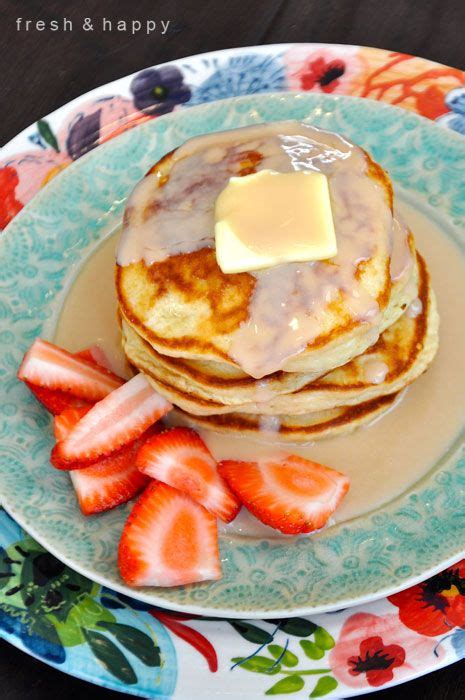 Fluffy Sour Cream Pancakes And Sour Cream Maple Syrup Sour Cream