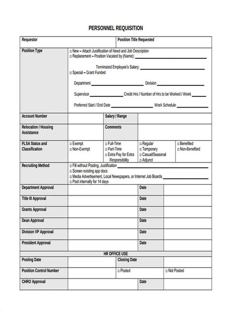 What Is A Personnel Requisition Form