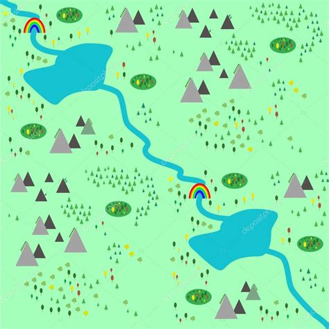 ilustracion de ilustracion vectorial colorida con mapa simplificado de images