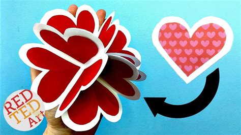 3d Pop Up Heart Card Diy Alternative Explosion Card Circular Heart