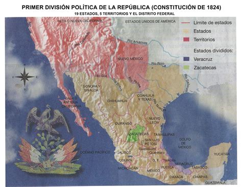 Recursos Escolares Primer División Política De La República Mexicana 1824