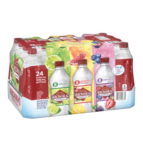 Arrowhead Flavored Sparkling Water Variety Pack 16 Oz 24 Pack