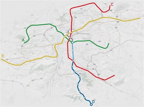 Metro D Praha Mapa slepá Mapy metra Metro