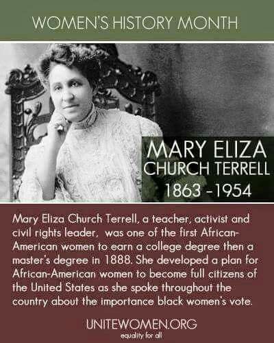 Mary Eliza Church Terrell Civil Rights Leaders Women In History