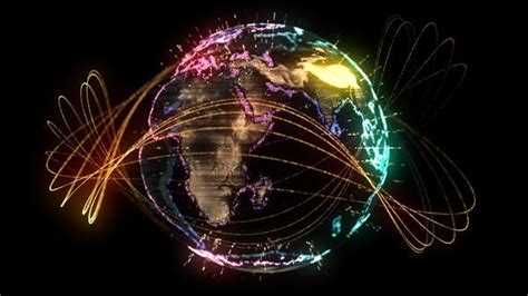 4k Colorful Digital Earth Rotating Seamless Loop By Footager On Envato