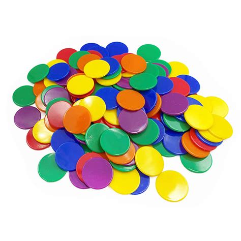 500pcs 6 Colors 1 Inch Plastic Math Disc Ploma