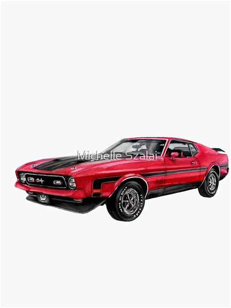 Ford Mustang 1971 Mach 1 Sticker By Michelleszalai Redbubble