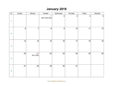 Impressive Blank Calendar Template Monday Start • Printable Blank