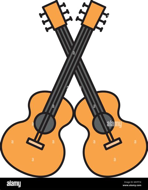 Acoustic Guitars Crossed Musical Instrument Stock Vector Image And Art
