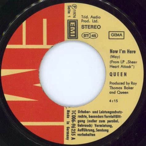 Queen Now Im Here Vg German 7 Vinyl Single 7 Inch Record 45