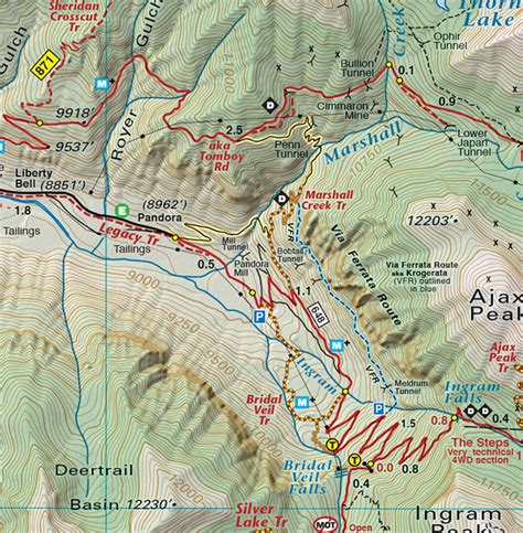 Telluride Silverton Ouray Trails Latitude 40° Maps
