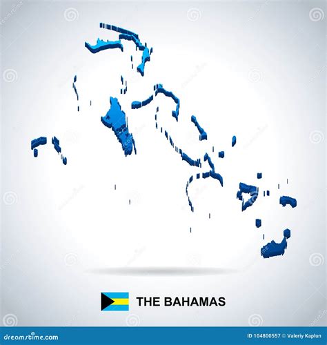 The Bahamas Map And Flag Detailed Vector Illustration Stock