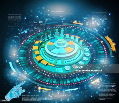Space Background Or High Tech Futuristic Interface Infographic With