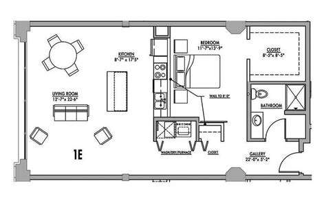 Industrial Loft Apartment Floor Plan