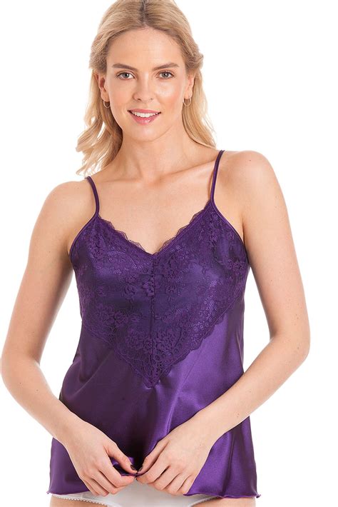 Lady Olga Purple Satin Camisoles And French Knickers Set Plus Size Buy