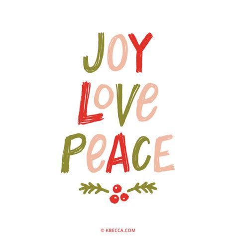 Hand Lettered Joy Love Peace Vector Clip Art