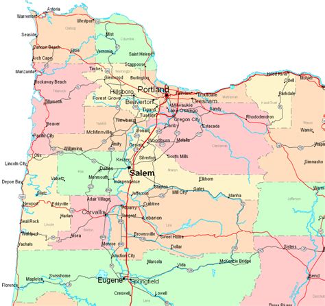 Online Map Of Oregon Northwest