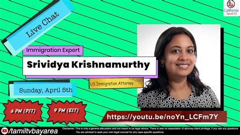 Movies, music, cartoons, sports, entertainment, shows. Live Chat with Immigration Expert | Srividya Krishnamurthy ...
