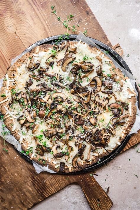 Mushroom Pizza With Cauliflower Crust Vegan Crowded Kitchen
