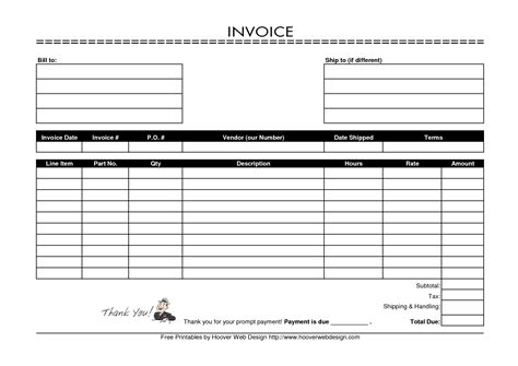 Free Printable Invoices Templates Blank Letsseka Hot Sex Picture