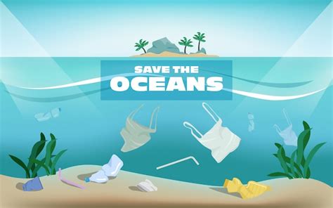 Premium Vector Save The Oceans Of Plastic Pollution Waste Underwater