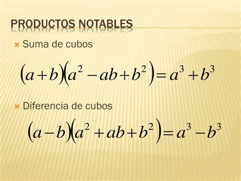 Productos Notables Suma Y Diferencia De Cubos Ejemplos De Aplicacion Images