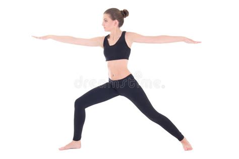 Slim Woman Doing Yoga Or Aerobics Isolated On White Stock Image Image Of Full Portrait 55241961
