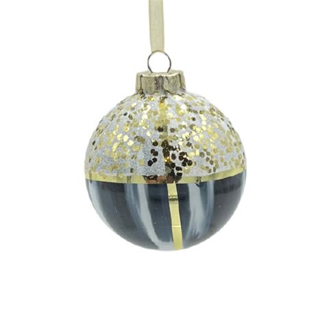 Black And White Ball Ornament — Beths A Christmas And Holiday Shop