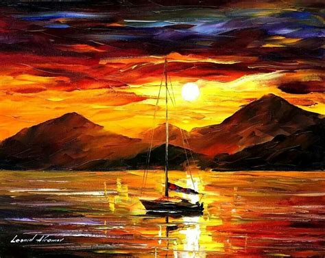 Sunset Sailing Leonard Afremov Nautical Canvas Art Nautical Wall