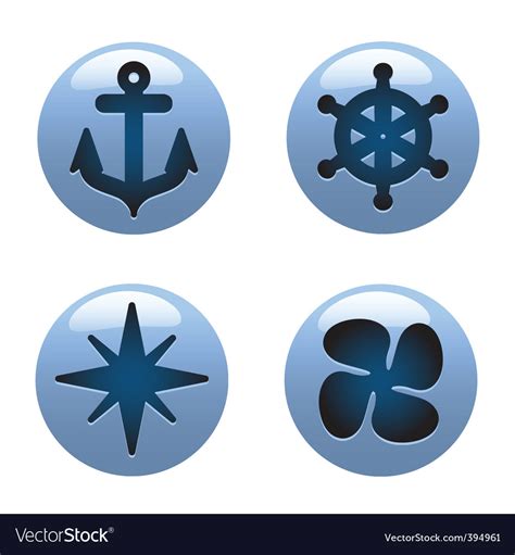Nautical Icons Royalty Free Vector Image Vectorstock