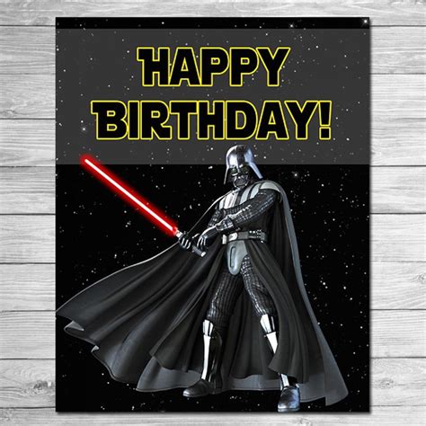 Star Wars Happy Birthday Sign Darth Vadar Star Wars Birthday Etsy Israel