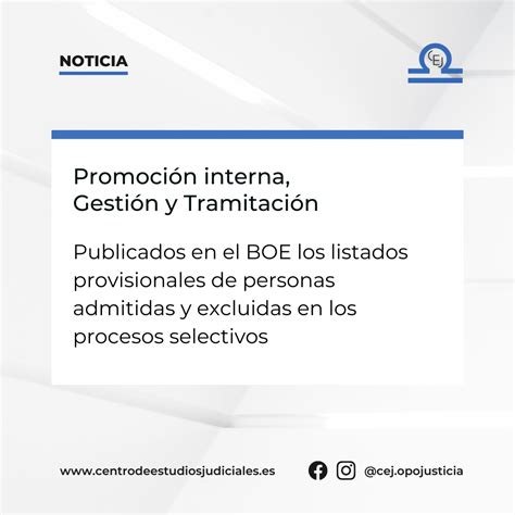 Listados provisionales de personas admitidas y excluidas: Promoción