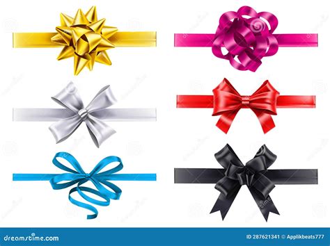 Realistic Ribbons With Bows Vector Bow Decoration Stock Vector Illustration Of Wedding Knot