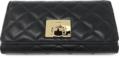 Michael Kors Astrid Quilt Leather Carryall Wallet Black Gold At Amazon Womens Clothing Store