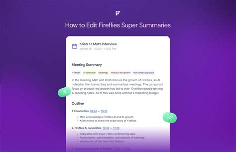 how to customize fireflies super summaries apps
