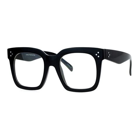 buy juicyorange polycarbonate oversized clear lens glasses thick square frame eyeglasses black