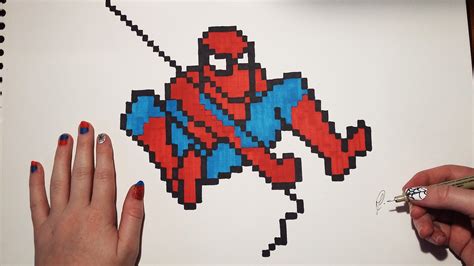 Pixel Art Hecho A Mano Como Dibujar A Spiderman Spiderman Pixel Art Images