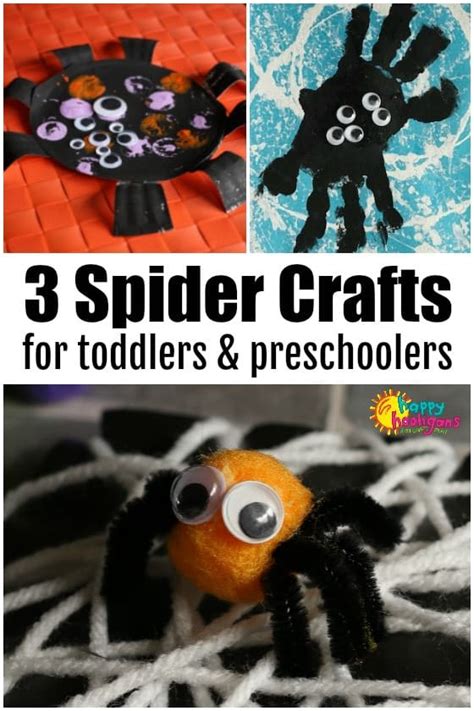 3 Easy Spider Crafts For Preschoolers Happy Hooligans