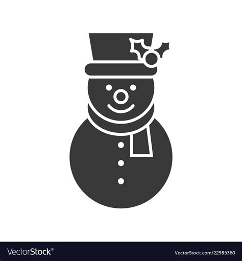 Snowman Icon In Silhouette Design For Use Vector Image