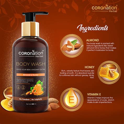 Buy Coronation Herbal Almond And Honey Body Wash 300 Ml Online At Best