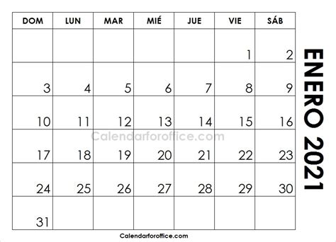 Calendario Enero 2021 Calendario 2021 Para Imprimir Gratis