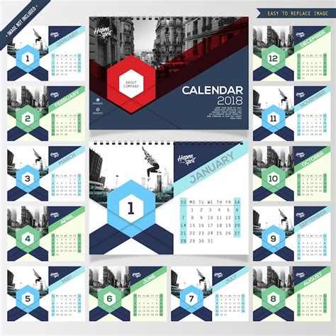 Premium Vector Corporate Desk Calendar 2018