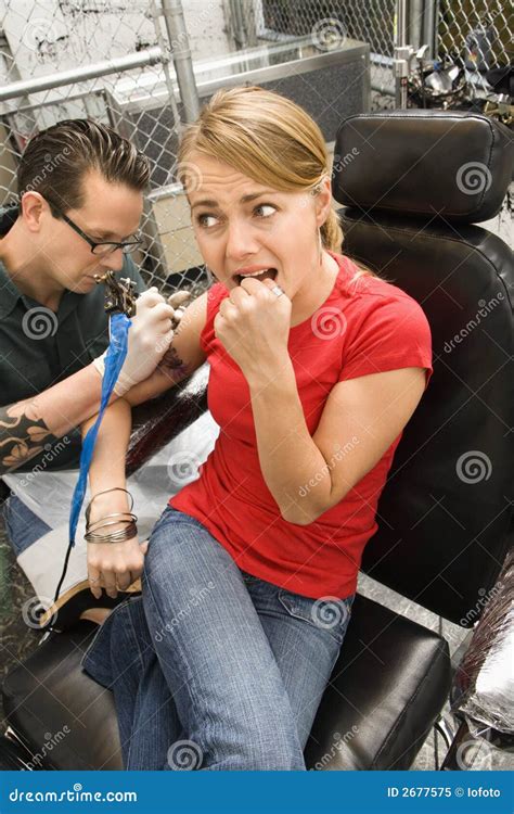 Woman Getting Tattoo Royalty Free Stock Photo Image 2677575