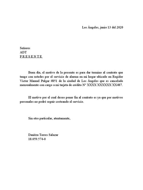 Carta Renuncia Adt Danitza Torres Pdf