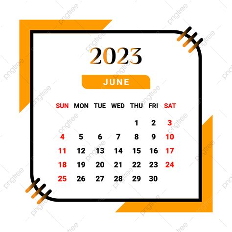 2023 June Month Calendar With Black And Yellow Monthly Calendar 2023