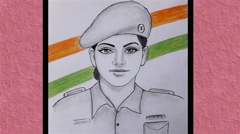 Girl Police Officer Pencil Drawingworld Womens Day Special Drawing