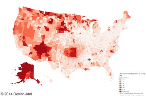 U S Population Distribution By Race Map Native American Population Native American