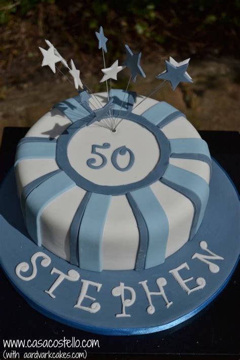 We have a quality range of party candles on offer, including numbered 90th. Men's Blue 50th Birthday Cake #BakeoftheWeek | 50th ...